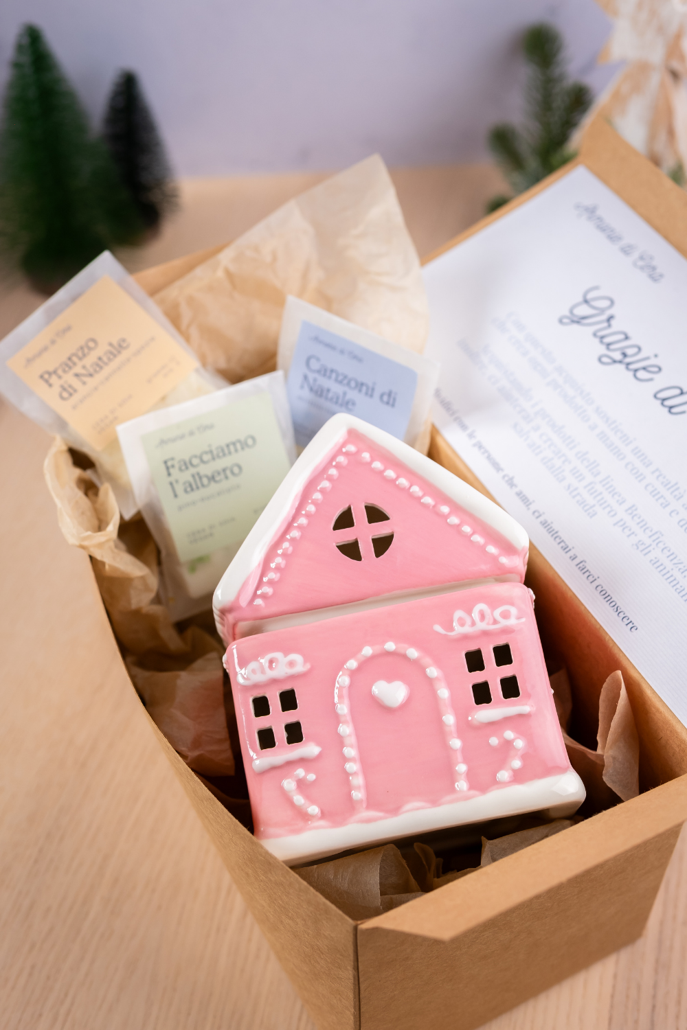 Confezione Casetta + cubetti glitter