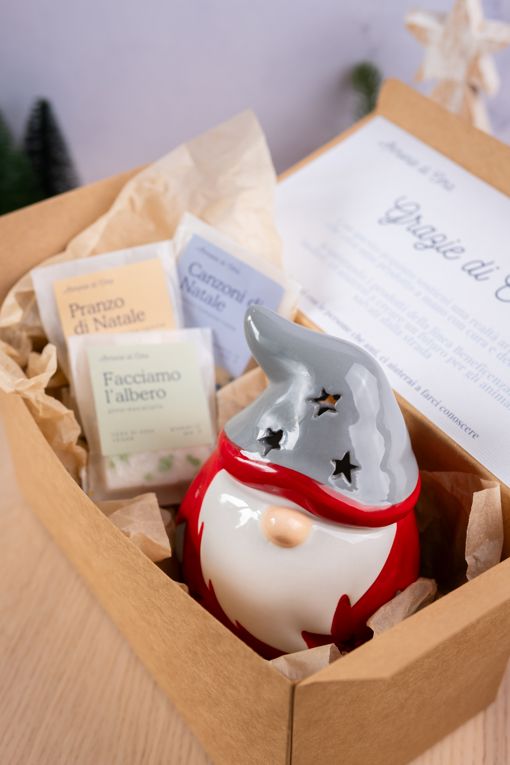 Confezione Gnomo + cubetti glitter