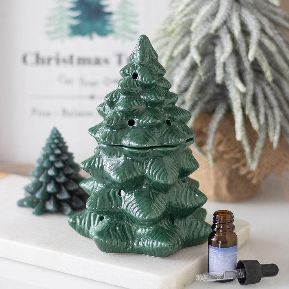 Confezione Bruciatore Albero Verde + cubetti glitter