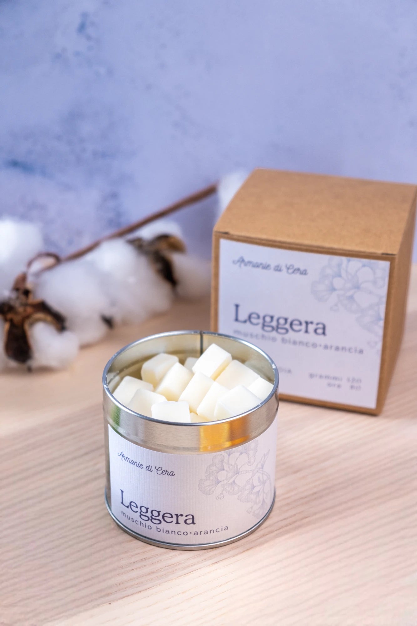 Leggera • muschio bianco e arancia
