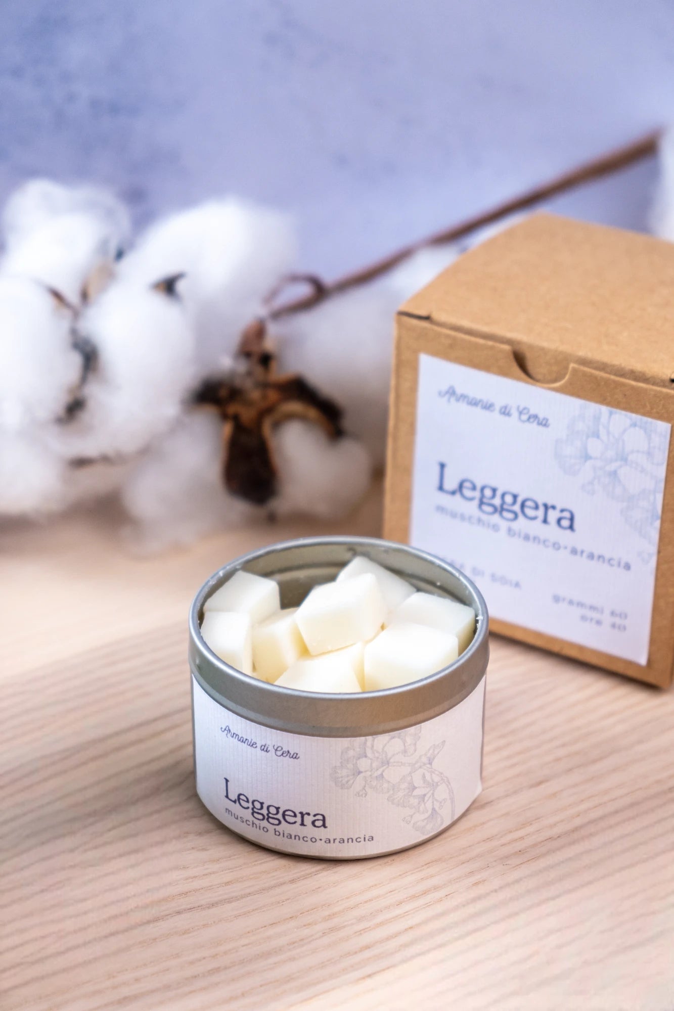 Leggera • muschio bianco e arancia