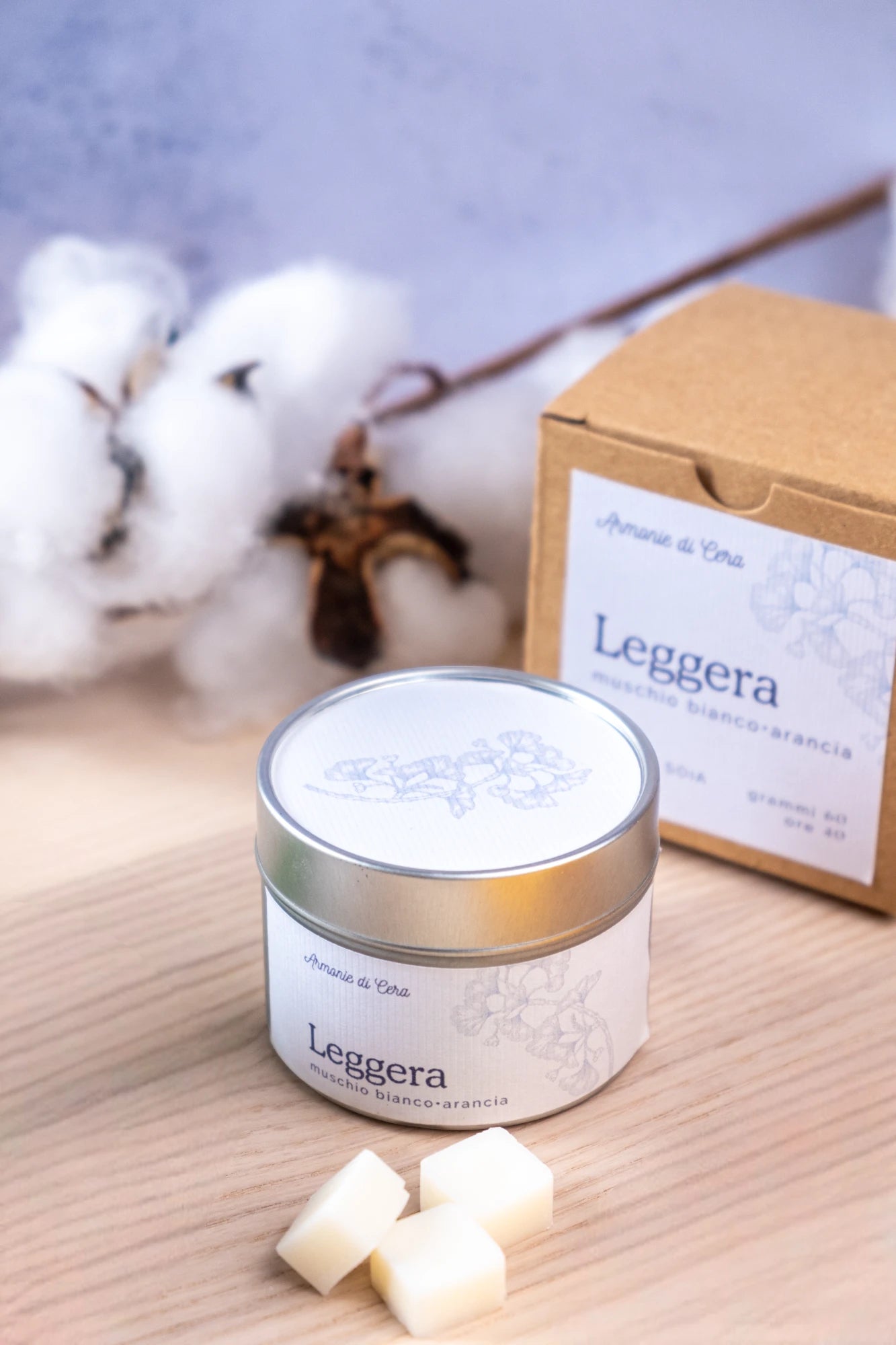 Leggera • muschio bianco e arancia