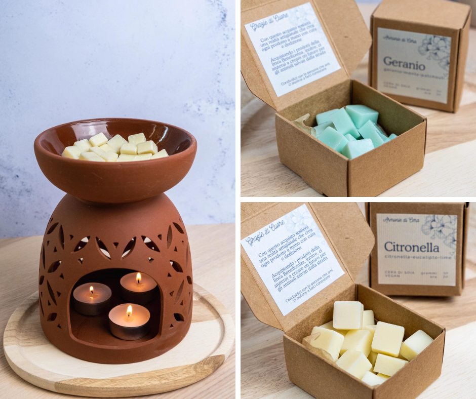 Confezioni Repellenti + bruciatore terracotta grande