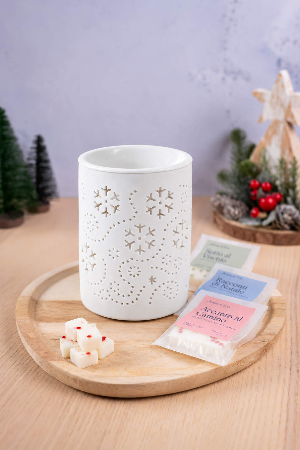 Confezione Bruciatore Fiocchi di Neve + Cubetti Glitter