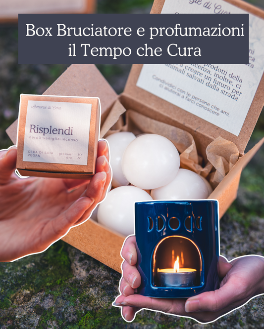 🌙  BOX SCOPERTA • 3 confezioni 30g + Bruciatore mezzaluna Blu