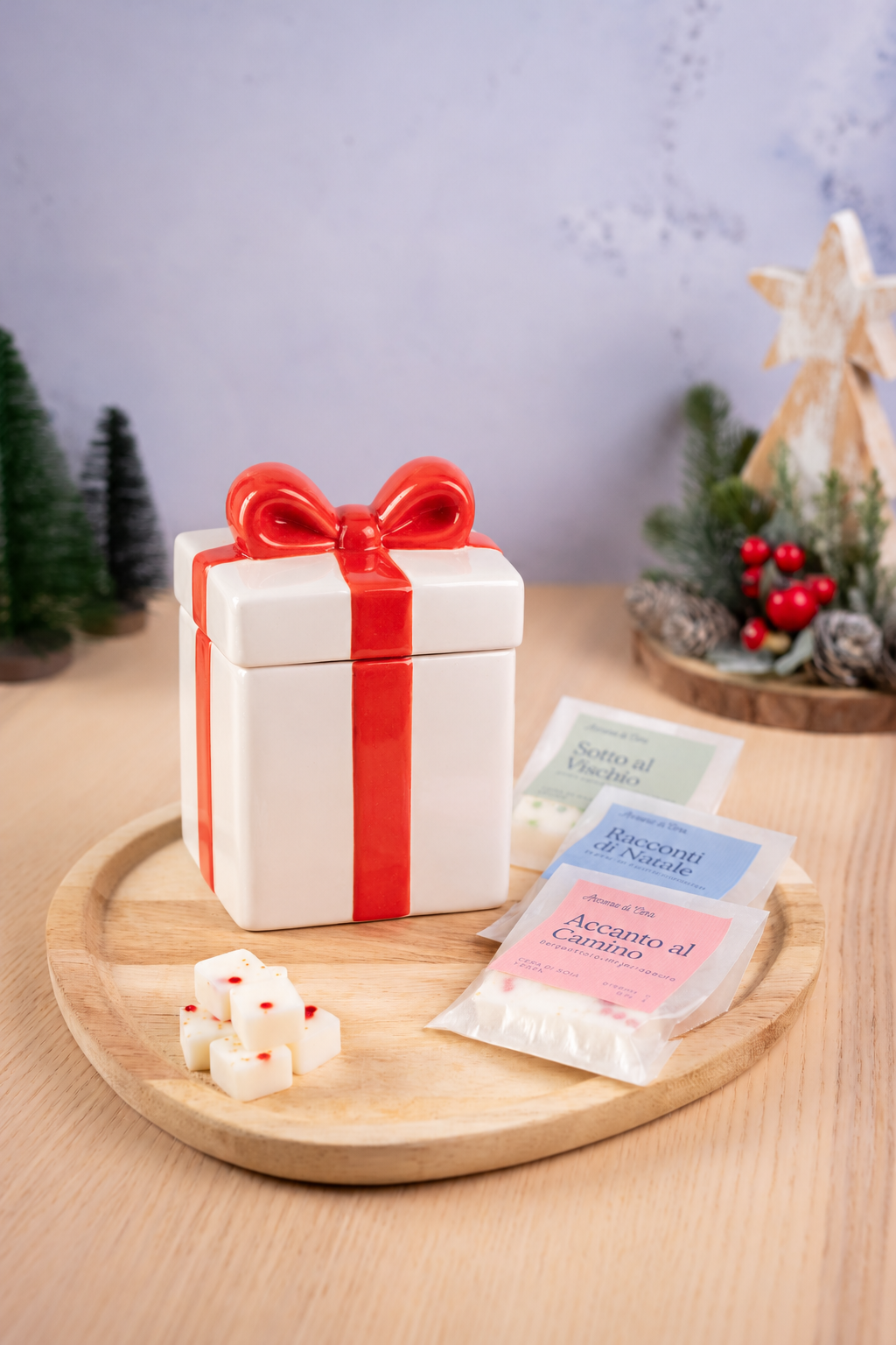 Confezione Bruciatore Pacco Regalo + Cubetti Glitter