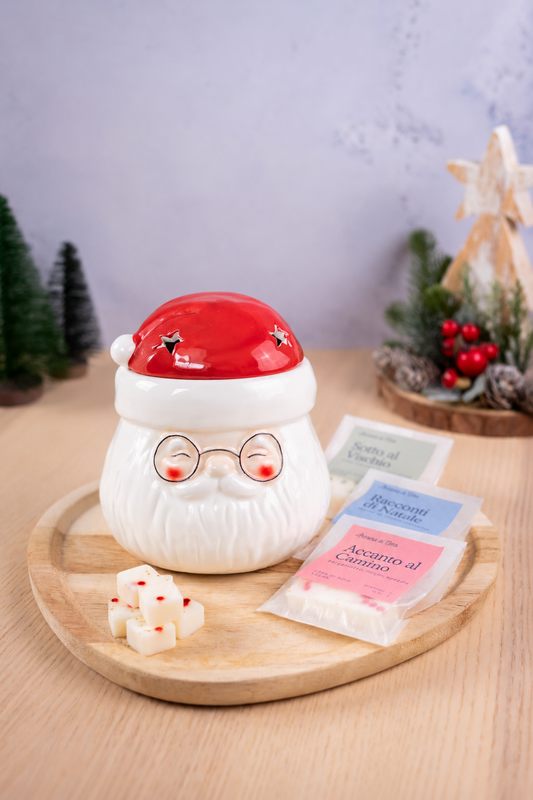 Confezione Bruciatore Babbo Natale + Cubetti Glitter