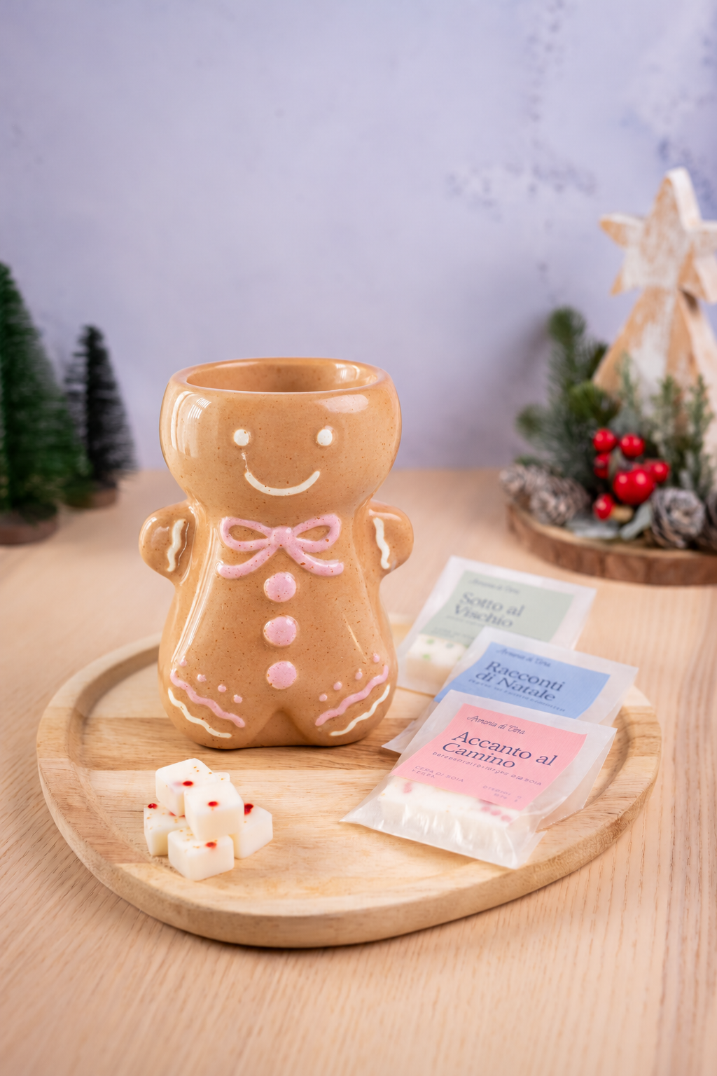 Confezione Bruciatore Pan di Zenzero + Cubetti Glitter